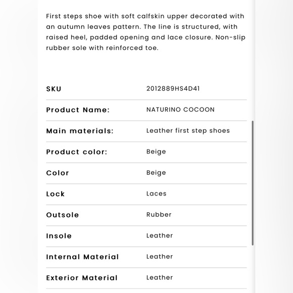 NWT NATURINO COCOON Leather first step shoes in Beige - Picture 6 of 15